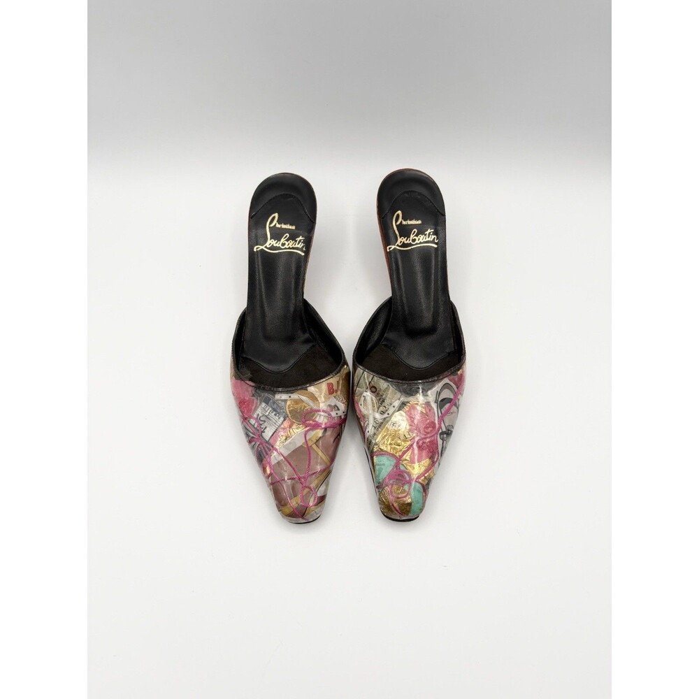 Christian Louboutin S/S 1999 "Trash" Mules Kitten Heels Vintage Size EU 35